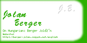 jolan berger business card